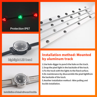 50mm IP67 Waterproof RGBW LED Pixel Light with DMX512 Control for Outdoor Building Facade Decoration