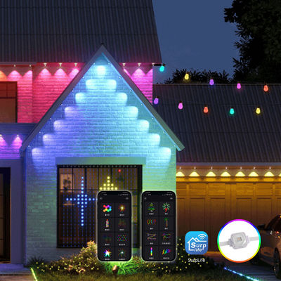 CE Certified RGB Point Light Source LED Eave String Lights for Christmas Decorations