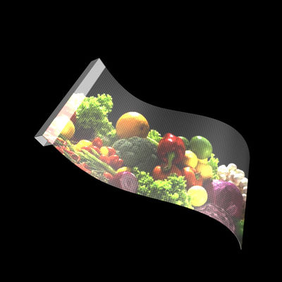 Super Thin Flexible Adhesive LED Transparent Film Screen On Glass Video Wall