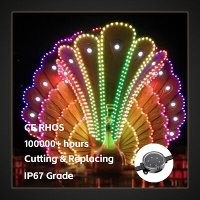 Φωτιστικό σημείου LED 40mm IP67  Αδιάβροχο φως pixel Έξυπνος έλεγχος Προγραμματιζόμενο RGB Διακόσμηση πρόσοψης κτιρίου Γέφυρα Φωτισμός τοπίου