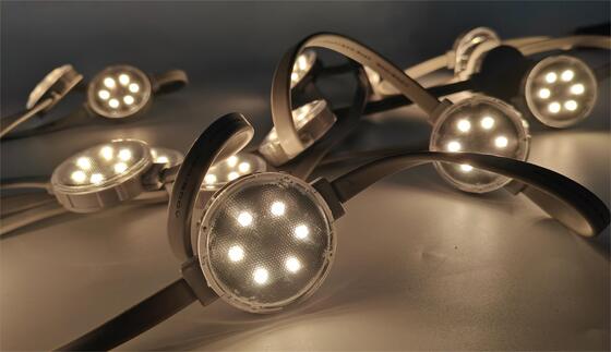 24V IP67 Waterproof RGBW LED Point Light 50mm Outdoor Facade Pixel Light for Building Decoration